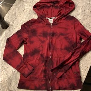 Tie dye pink Victoria’s Secret zip up hoodie - xs